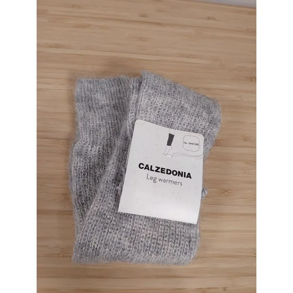 Calzedonia Women ALPACA WOOL blend  Soft leg warmers GREY/GRIGIO PERLA-ONE SIZE